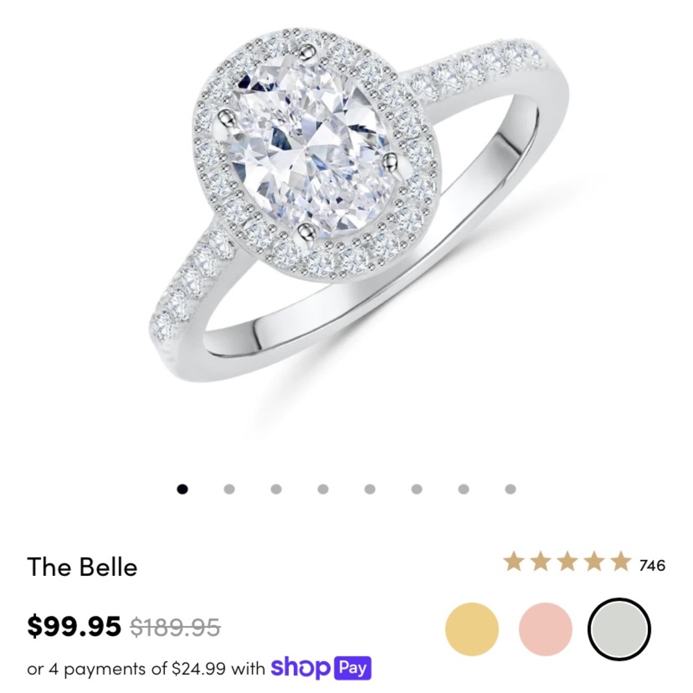 The Belle Silver and White Ring